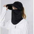 thumbnail image 3 of Women Wide Brim Face Mask Sun Hat Detachable Neck Face Flap Ponytail UV Protection Visor Hat Garden Fishing Hiking, 3 of 5