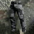thumbnail image 5 of LODIENY Men Slim Fit Cargo Pants Abrasion Resistant Functional Outdoor Sweatpants Straight Leg Hiking Trousers with Multi Pockets Gray L, 5 of 5