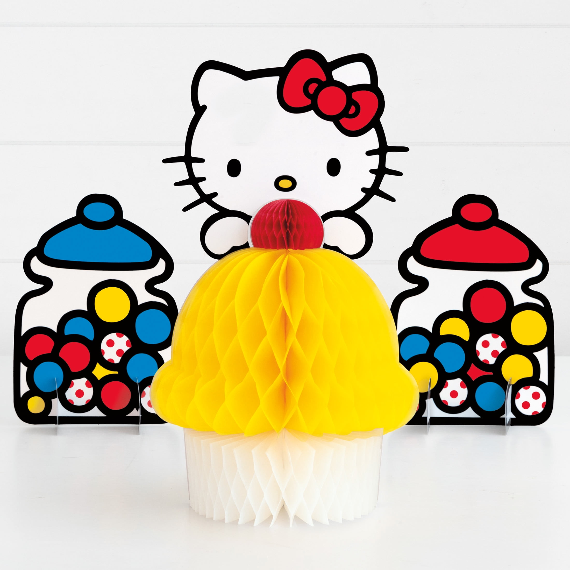 Hello Kitty & Friends Assorted Honeycomb Tissue Centerpieces, 3ct