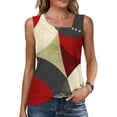 thumbnail image 1 of TaTaai Women's Fashion Printed Irregular Neck Hollow Out Sleeveless Tank Tops Pa Style Button Solid Color Casual Vests for All Seasons Gift, 1 of 8