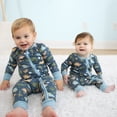 thumbnail image 4 of The Peanutshell Dino Star Baby Pajamas, Footless Baby Sleepers, Navy-Light Blue, 3T, 2-Pack, 4 of 6