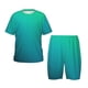 thumbnail image 1 of Balery Green Turquoise Teal Conjunto de Pijama Infantil de Manga Corta con Estampado – Ropa de Dormir de Algodón Suave-Small, 1 of 6