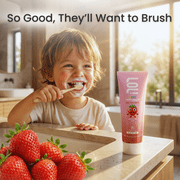 LOL Fluoride Free Nano Hydroxyapatite Toothpaste Kids | Kids Toothpaste No Fluoride with Probiotics | Remineralizing | Vegetable-Based Foaming Agent. for Children & Parents (3.5oz, Strawberry Smile)