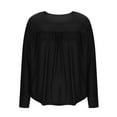 thumbnail image 5 of FRSASU Womens Plus Size Tops Pleated Crew Neck Puff Long Sleeve Blouse Casual Loose Tunic Shirts Black, 5 of 7