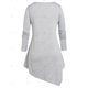 thumbnail image 3 of Camiseta Irregular Cremallera Talla Extra Rosegal  Mangas largas de talla grande, 3 of 5