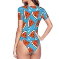 thumbnail image 4 of Fotbe Cartoon Watermelon Women's Crew Neck Short Sleeves Bodysuit Tops Round Neck Slim Sleeveless Soft Comfortable Basic-Large, 4 of 9