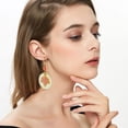 thumbnail image 4 of 1 Box 80Pcs French Leverback Earring Hooks 18K Gold Plated 316L Stainless Steel 14.5x12x0.6mm Interchangeable Dangle Round Hoop Huggie Earring Hooks for Jewelry Making Golden, 4 of 9