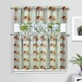 thumbnail image 2 of 3 PCS Kitchen Curtains Set - Papaya Tropical Fruit Print Tier Curtains with Valance, 54x18 + 27.5x36 Inch, Rod Pocket Semi-Sheer Farmhouse Window Treatment, Cute Kawaii Cartoon Decor for Kitchen, 2 of 5