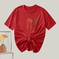 thumbnail image 2 of Camiseta de Cuello Redondo Impresa Nueva Moda Casual de Manga Corta de las Mujeres, Mezcla Ligera de Poliéster para la Primavera, 2 of 6