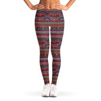 Tribal Ethnic Pattern Print Leggings, Enthic Sexy Yoga Leggings For Women.