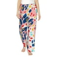 thumbnail image 2 of Goofa Abstract Leopard Print Printed Soft Pajama Pants for Women, Wide Leg Comfy Casual Lounge Yoga Pants-X-Large, 2 of 9