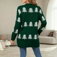 thumbnail image 5 of Womens Christmas Cardigan Sweater Long Sleeve Loose Fit Casual Knit Christmas Tree Embroidered Sweater Jacket Winter Xmas Open Front Cozy Holiday Soft Christmas Sweaters for Women Green L, 5 of 8