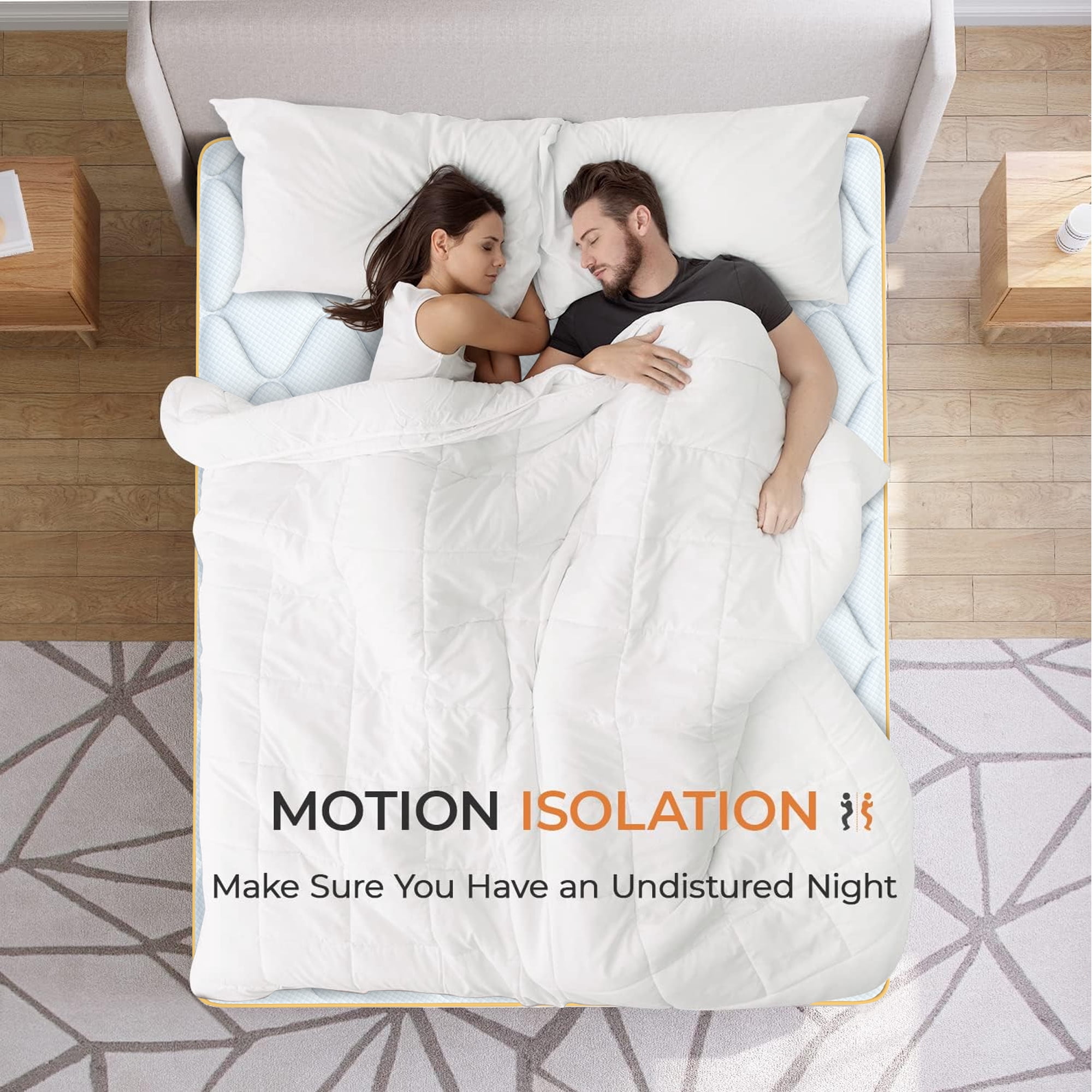 QUXPEA 10 inch Queen Mattress in a Box, Gel Memory Foam and Pocket Spring, Hybrid Medium Comfort, Pressure Relief & Motion Isolation
