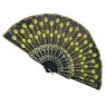thumbnail image 2 of Fashionable Sequins Fan Handmade Dance Hand Fans for Performance Stage Show (Yellow), 2 of 3
