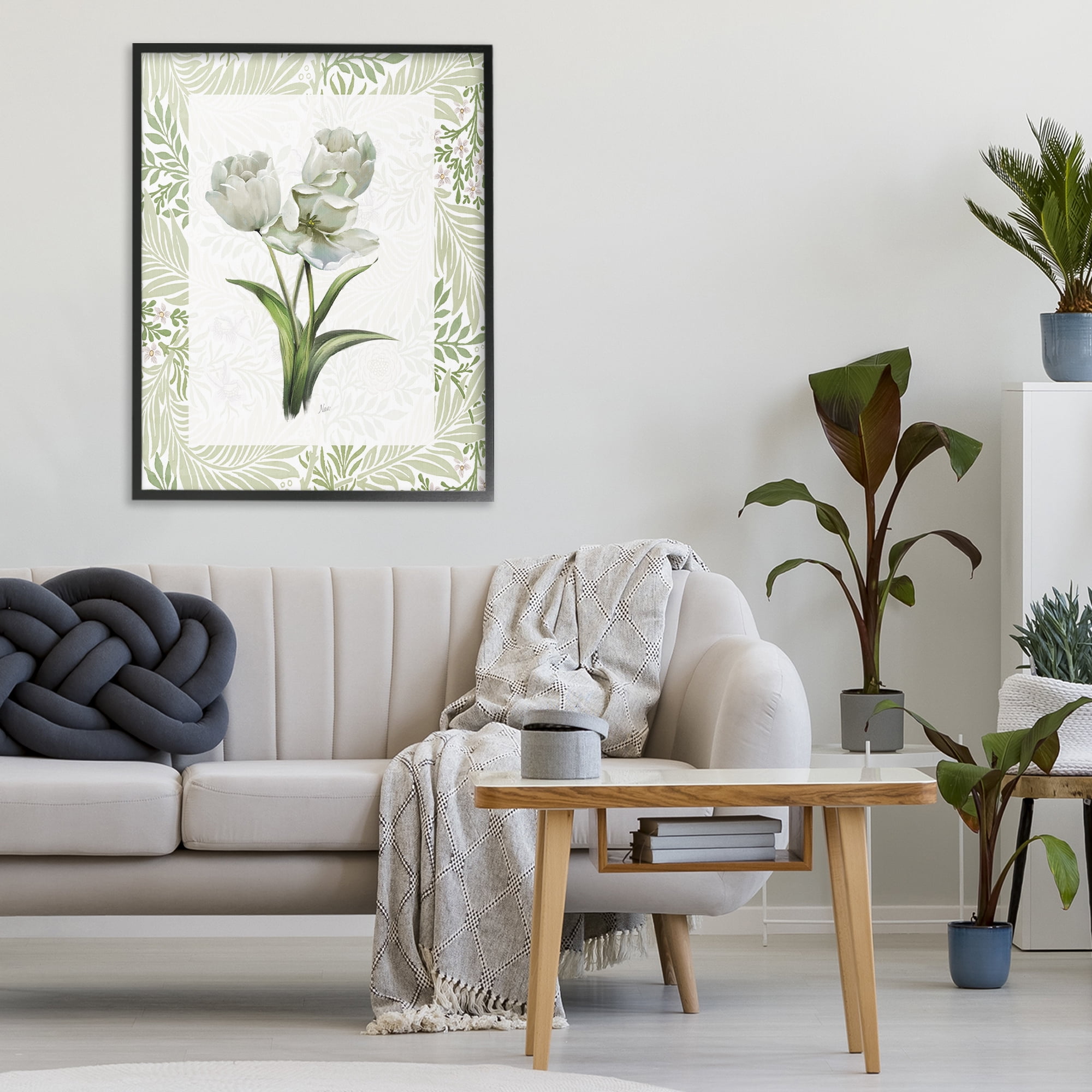 Stupell Industries Fresh Spring Tulip Bouquet Black Framed Giclee Art, design by Nan