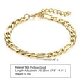 thumbnail image 4 of 7MM Figaro Chain Bracelets for Men Women,Simple Punk 14K Yellow Gold Link Wristband Jewelry Gift,Length Adjustable, 4 of 7