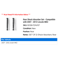 thumbnail image 2 of Rear Shock Absorber Set - Compatible with 2007 - 2012 Lincoln MKZ 2008 2009 2010 2011, 2 of 2