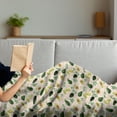thumbnail image 3 of Avocado Soft Flannel Fleece Throw Blanket, Concept of Whole Fruit and Slices with Flowers and Leaves, Cozy Plush for Indoor and Outdoor Use, 50" x 60", Champagne and Multicolor, by Ambesonne, 3 of 5
