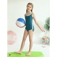 thumbnail image 4 of BULLPIANO 9-16 Years Girls One Piece Swimsuits Kids Solid Adjustable Strap Ribbed Bathing Suit Swimwear with Removeble Chest Pads, 4 of 9