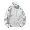 thumbnail image 1 of pstuiky camisas de manga larga para hombre, Chaqueta con capucha y cremallera de cuello alto y manga larga de color liso para hombre tops de invierno para hombre xl, 1 of 8