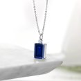 thumbnail image 4 of Gem Stone King 10.10 Ct Blue Created Sapphire G-H Lab Grown Diamond 925 Sterling Silver Pendant, 4 of 4