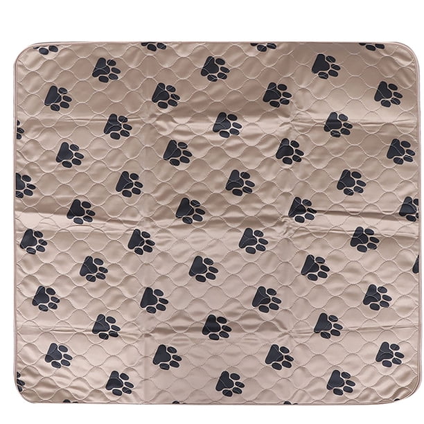 Almohadillas lavables para orina de perro, alfombrilla con impresión de huellas, almohadilla de entrenamiento con absorción de agua, suministros para cachorros y gatos (60 x 40 x 0,5 cm, marrón)
