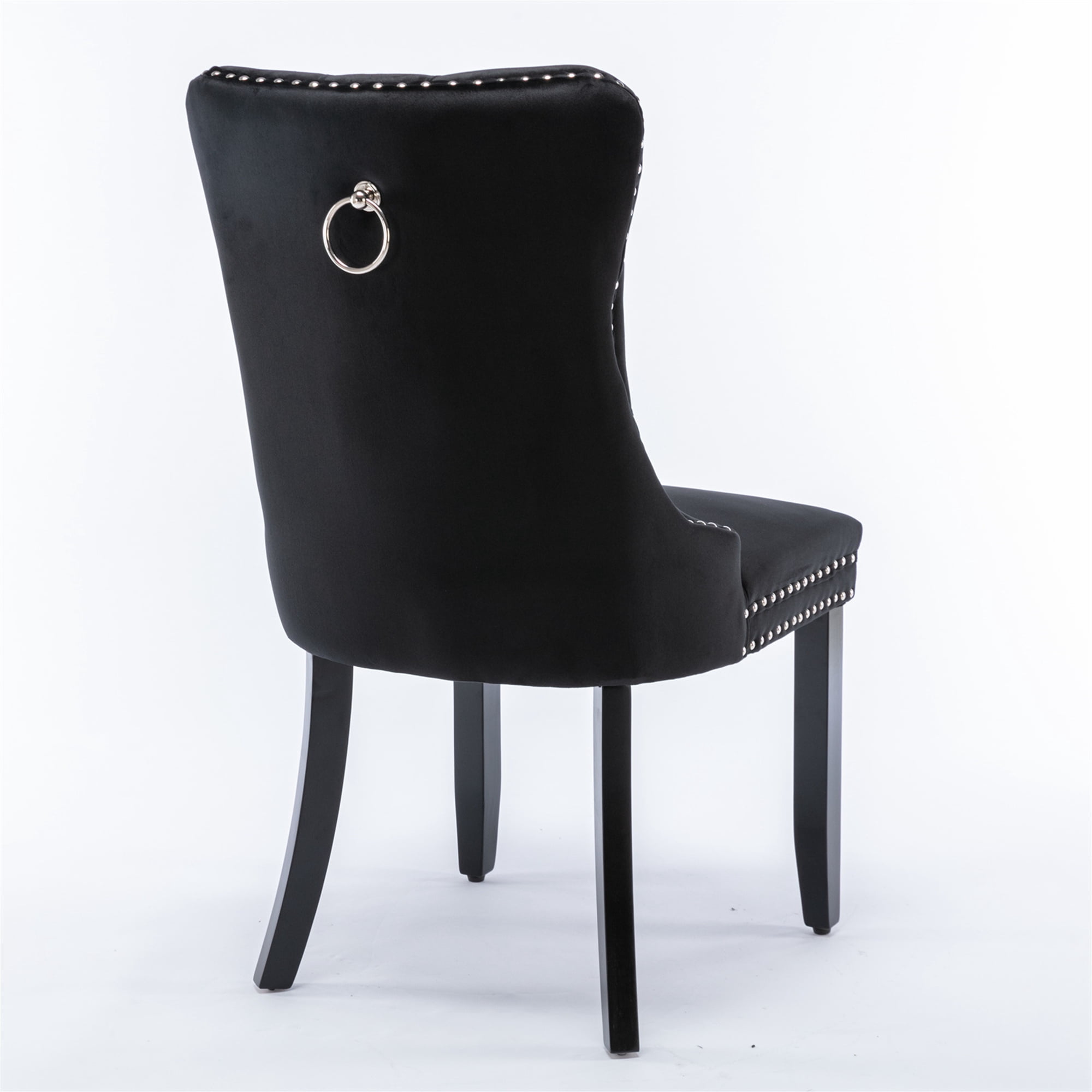 Miniyam Dining Chair Set of 2, High-end Tufted Velvet Upholstered, Black