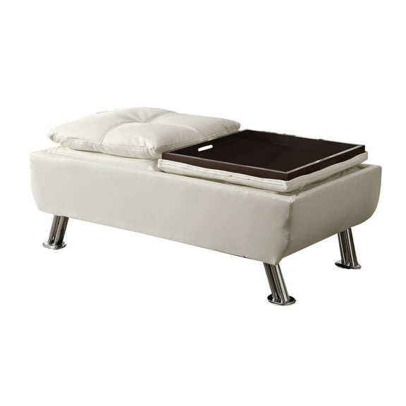 Dilleston Storage Ottoman with Removable Trays White