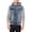 Blue, variant on Men's Faded Wash Cotton Blend Button Up Drawstring Hood Denim Jean Vest (Blue, 4XL)