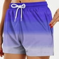 thumbnail image 5 of Qulqfy High Waisted Summer Shorts for Women Bermuda Resort Wear Blue Stretchy Lounge Beach Comfy Casual Shorts L, 5 of 5