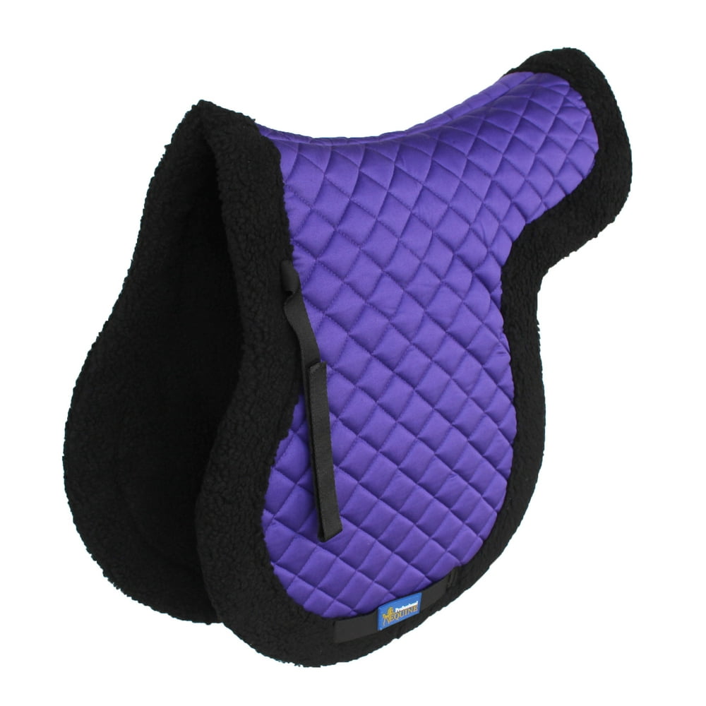 Horse Saddle Pad English Contoured Quilted Fleece Shock Absorbing Purple 72142PR