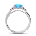 thumbnail image 4 of 2.15 Carat Shiny Round Cut Blue Topaz & Garnet Gemstone Engagement Ring for Women 18K White Gold Size 4.5 by Diamond-Capitals, 4 of 7