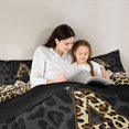 thumbnail image 4 of Manfei Leopard Print Initial A Twin Comforter Sets,Kawaii Bow Bedding Set,Black Brown,Black Reversible,2pcs,1 Comforter and 1 Pillowcase, 4 of 7