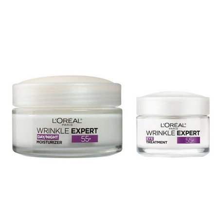 L'Oreal Paris Wrinkle Expert Day/Night 55+ Moisturizer & Anti-Wrinkle Eye, 2 Pack