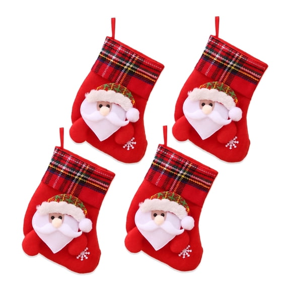 Unique Bargains Braided Knit Christmas Stocking Double Layer Nordic Hygge Sock Old Man 6"