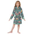 thumbnail image 6 of FORMRS Niños Bathrobe Unisex Hooded Robe Soft Plush Pajamas Sleepwear, Size 2-3T, Art Water Lilies Pattern, 6 of 7