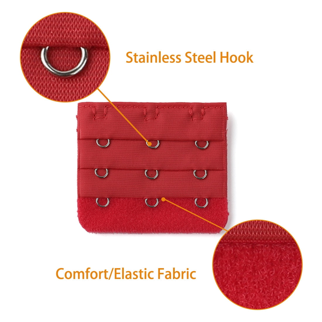Unique Bargains Women's Bra Extender Strap Extension Buckle 3 Hooks 3 Rows