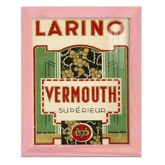 Larino Vermouth -Framed Print w/glass-Sunset Pink