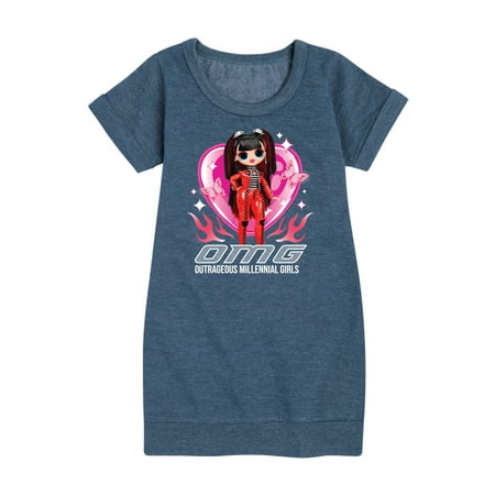 

LOL OMG! Fashion Dolls - Spicy Babe - Hearts & Flames - Toddler & Youth Girls Fleece Dress