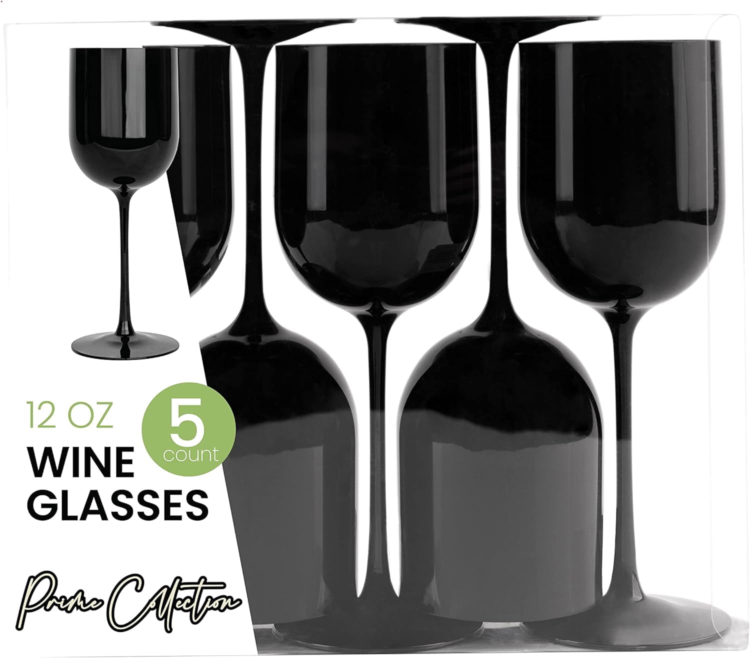 PLASTICPRO 12 Oz Plastic Wine Glasses 25-Pc Disposable Wine Glasses Drinking Set