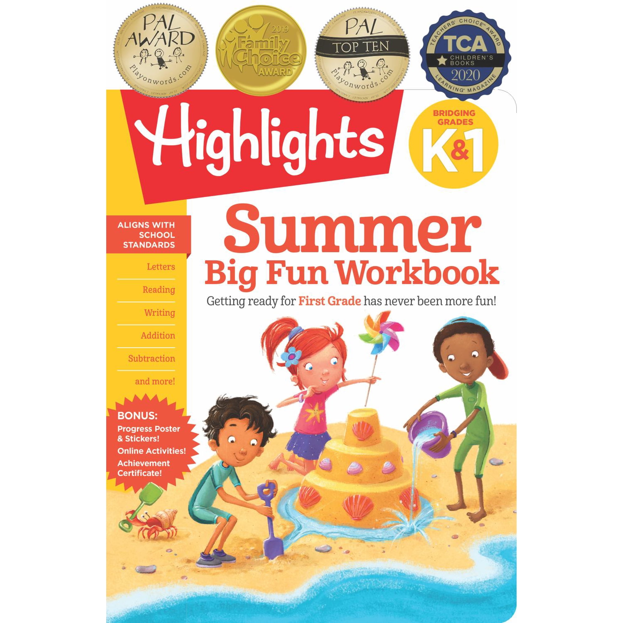 Summer Big Fun Workbook Bridging Grades K And 1: Ready for First Grade at Home, First Grade Summer Workbook with Letters, Reading, Writing, Addition, Subtraction and More (Paperback)