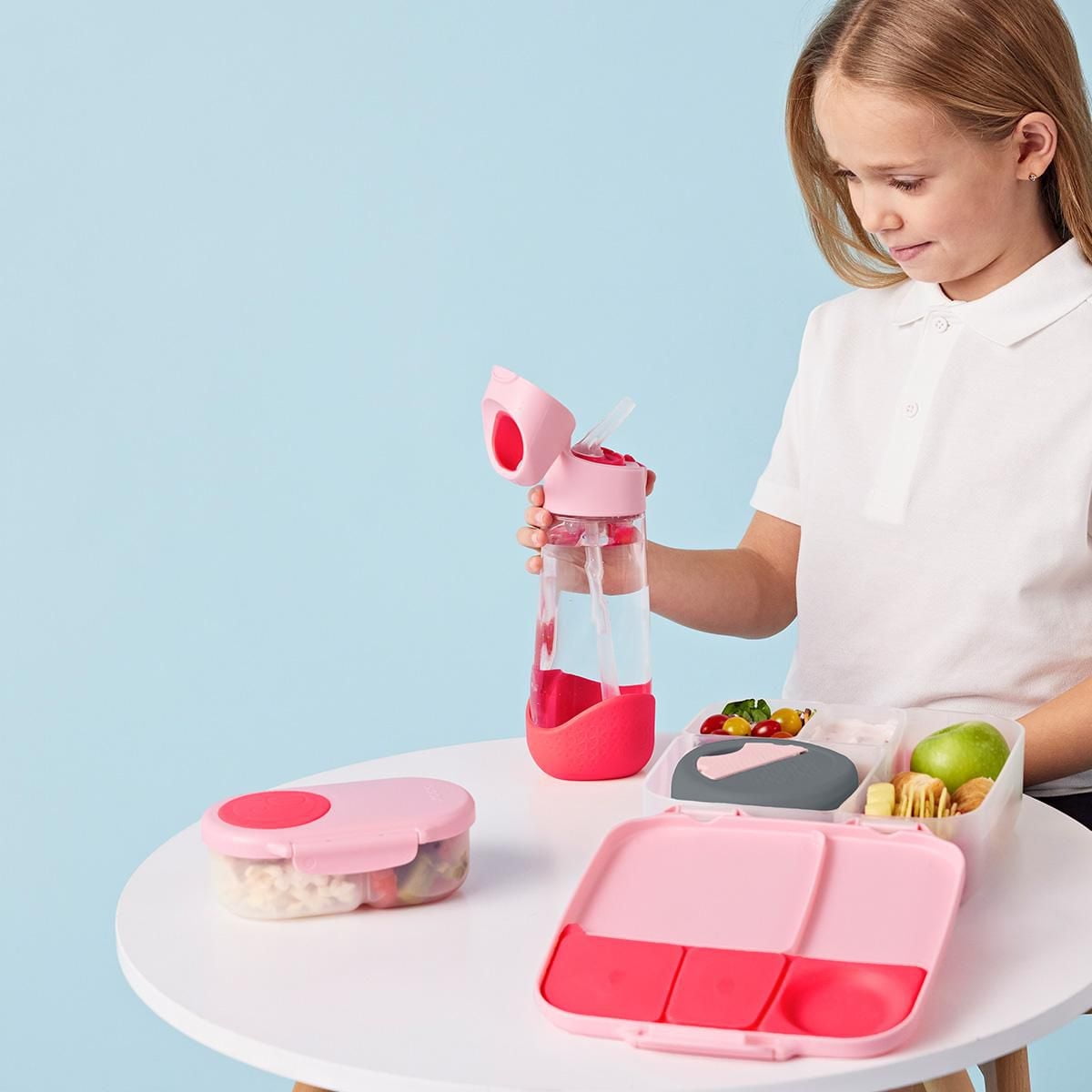 b.box - 20oz Tritan Straw Bottle: Large, Modern Water Bottle with Flip Straw for Kids. Spill Proof, BPA Free. Great for School