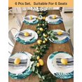 thumbnail image 4 of 15 Inch Round Placemats Set of 4, Blue Teal Leaves Non Slip Heat Insulation PP Table Mats, Summer Botanical Watercolor Leaf Washable Place Mats for Kitchen Dining Party Table Decor, 4 of 7