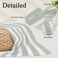 thumbnail image 6 of Sage Green Stripe Standard Size Pillow Cover,Pillowcase Protectors with Zipper,Breathable Decorative Throw Pillow Case Cover,Modern Simple Geometric White Striped Pillow Shams for Couch 20x26Inch, 6 of 8