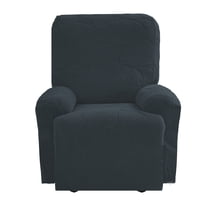 Lavish Cover Stretch Recliner Chair Cover, Non-Slip Slipcovers for Recliner Chair, Washable Furniture Protector with Pocket & Elastic Bottom for Kids Pets, 1 Seater, Dark Gray