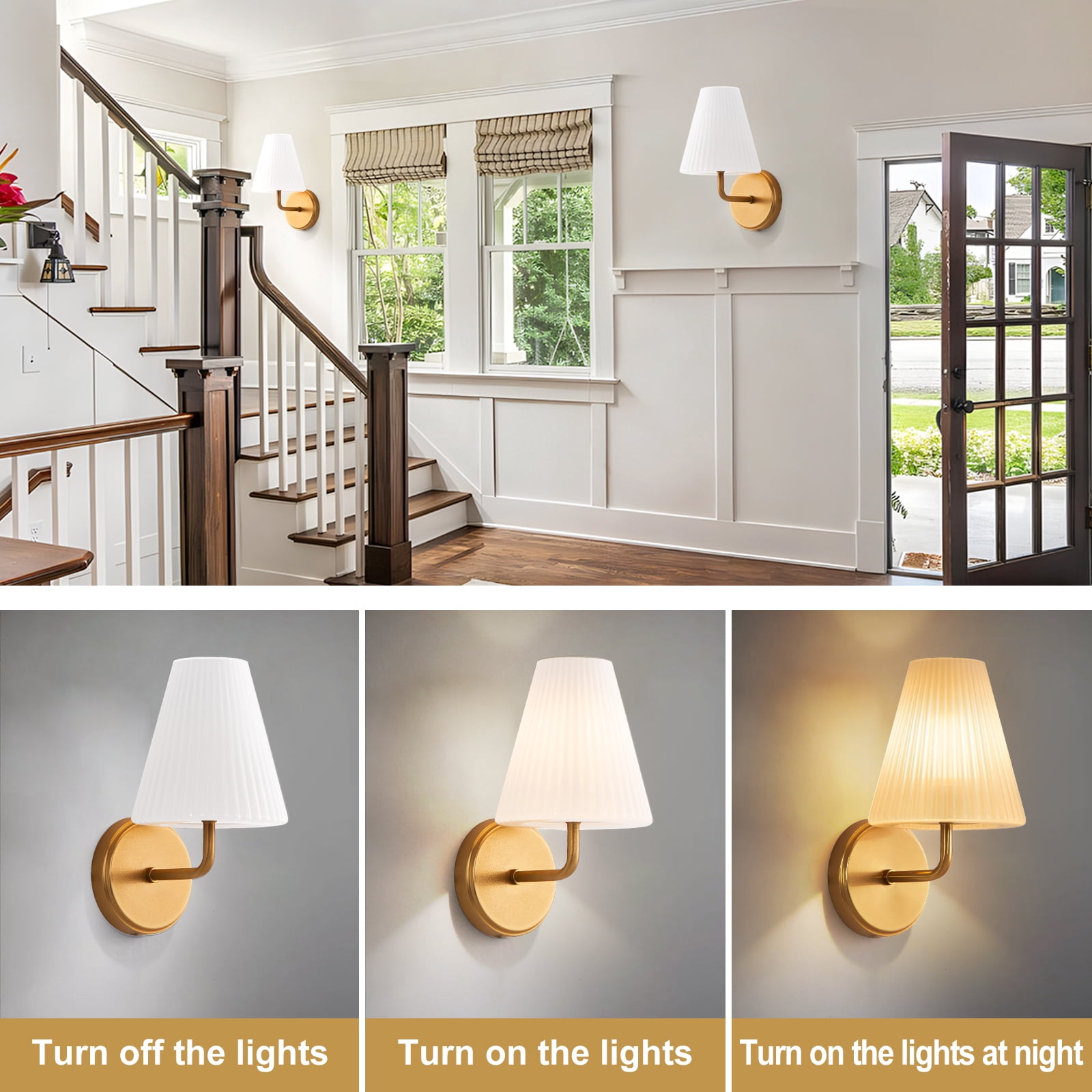 RRBEST Wall Sconce E12 Wall Light Indoor Lighting Fixture for Hallway Stairs Corridor