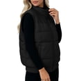 thumbnail image 6 of Womens Zip Up Vest Stand Collar Padded Sleeveless Versatile Winter Outerwear Vest, 6 of 9