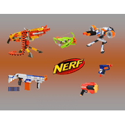 Angle View: Nerf Toys, Blaster Guns Edible Cake Image Topper for 1/4 Sheet