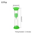 thumbnail image 2 of Uxcell 2 Minute Sand Timer, 6pack Small Sandy Clock, Count Down Sand Glass Green, 2 of 5