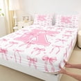 thumbnail image 4 of Manfei Pink Loves Pattern Queen Sheet Sets For Girls,Cartoon Letter K Initial Print Bed Set For Kids,4 Pieces, 4 of 6